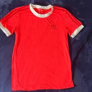 adidas Neon Pink Ringer Tee with White Trim